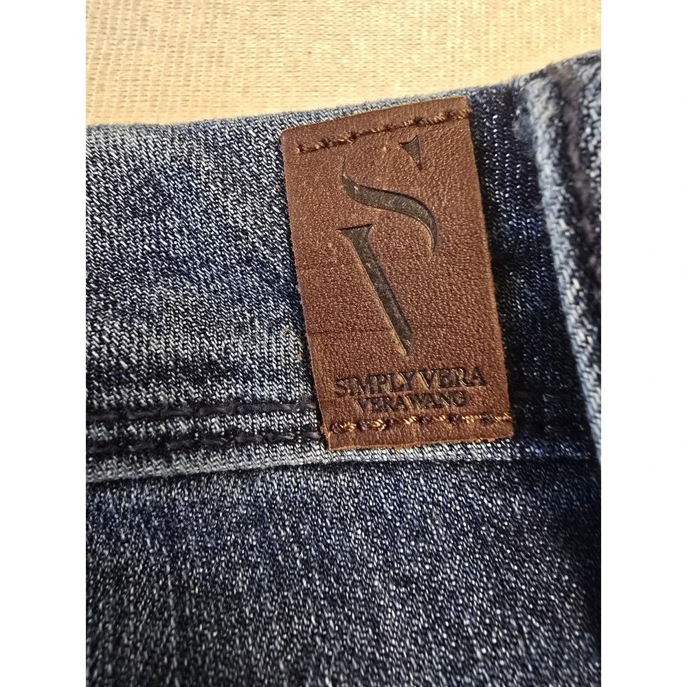 Simply Vera Vera Wang Slimming‎ Stretch Skinny Jeans Blue Floral Embroidered 20W